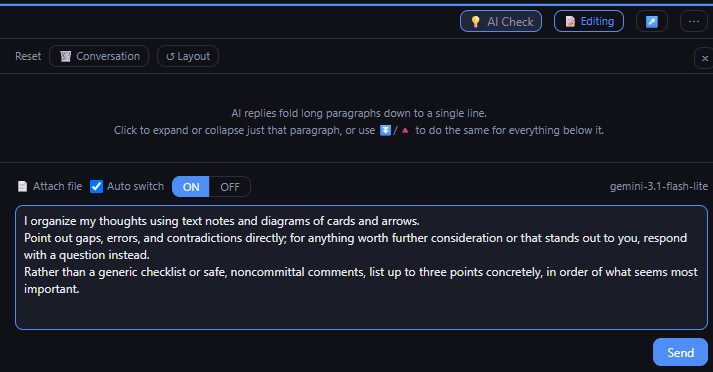 AI Check chat panel